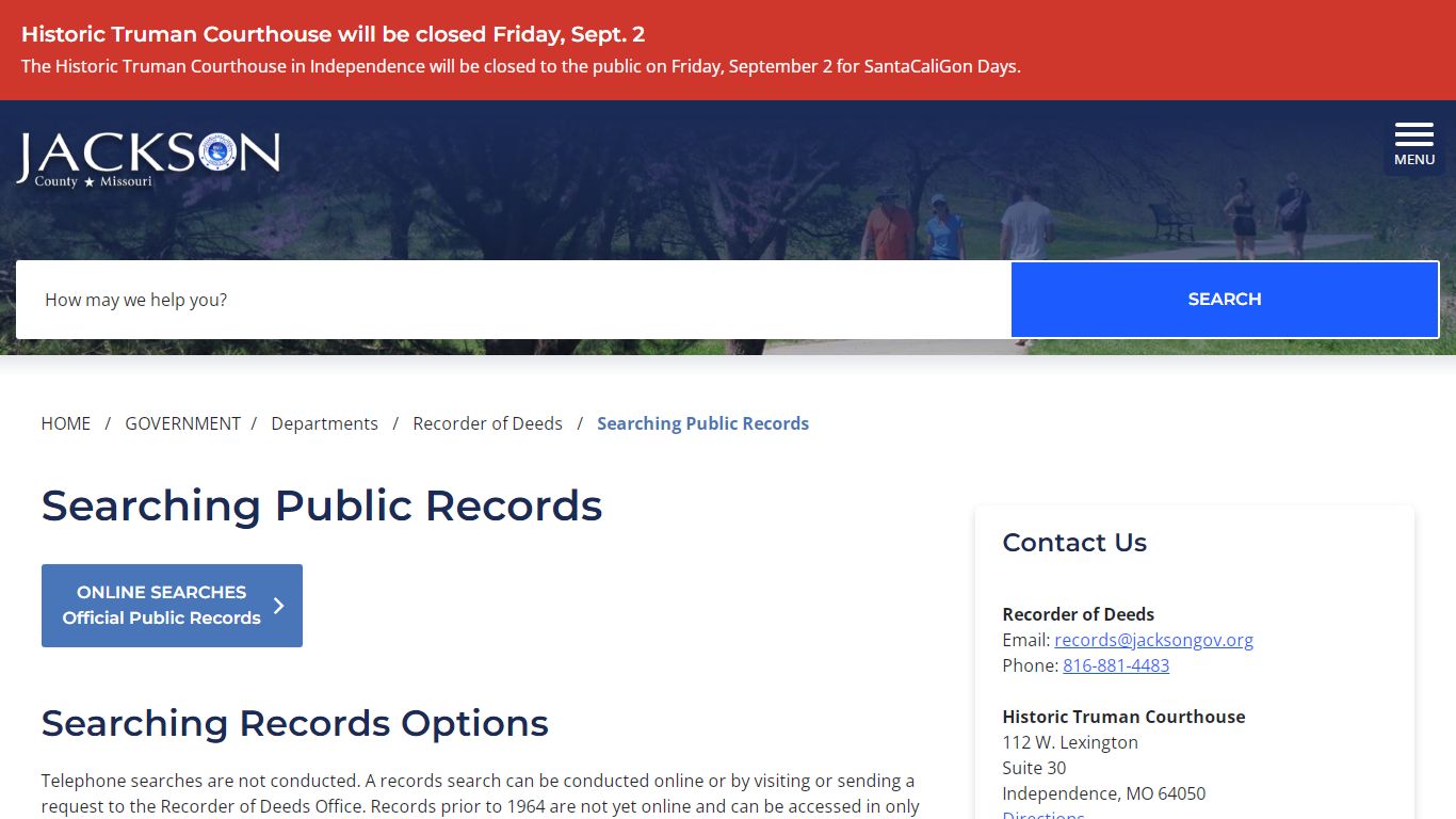 Searching Public Records - Jackson County MO